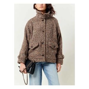 Sessun Lee Valley brown/beige Herringbone Alpaca wool blend jacket, size S